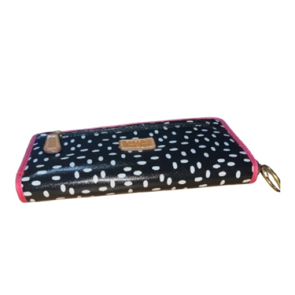 NWOT Fossil Black Mini Dot Key Per Zip Around Long Wallet - Picture 5 of 12